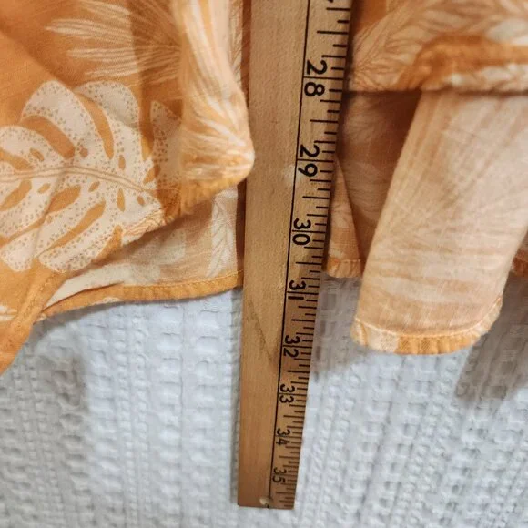 Sonoma Tropical Floral Button Front Blouse Orange Cream Plus Size 3X Rayon - Picture 12 of 12